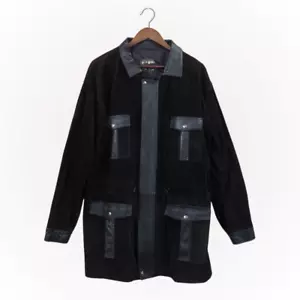 Alta Moda Leather Jacket Mens Medium Matrix Gothic Long Overcoat Made in Spain - Picture 1 of 22