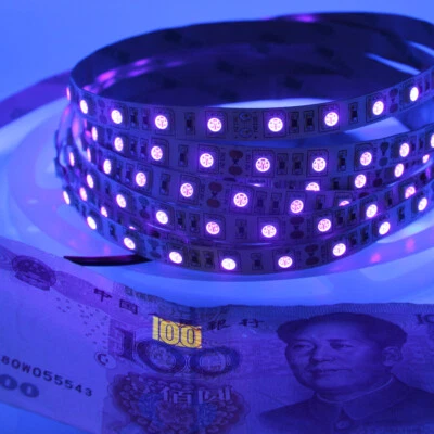 1-5m UV led strip light 395-405nm Ultraviole 5050 Flexible blacklight 5/12/24V  - Image 1 of 4