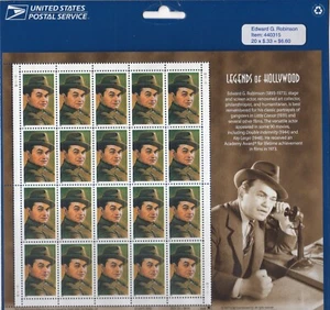 Scott #3446 Edward G. Robinson Sheet of 20 Stamps - Sealed Blue - Picture 1 of 3