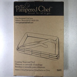 Pampered Chef Coating Trays and Tool # 2605, Interlocking Trays, 4-Piece Set - Picture 1 of 7
