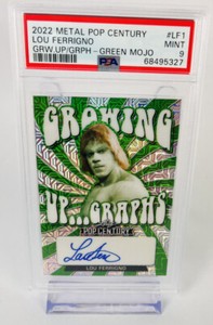 2022 Leaf Pop Century Lou Ferrigno Green Mojo Growing Up Graphs Auto 3/3 PSA 9