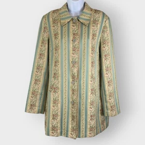 Black Rivet Womens Tapestry Blazer Jacket | Large | Lined | Long Line | Floral - Picture 1 of 16