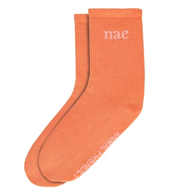 Animal Friendly orange socks vegan cruelty-free accessories size M and L elastic - Image 1 of 4