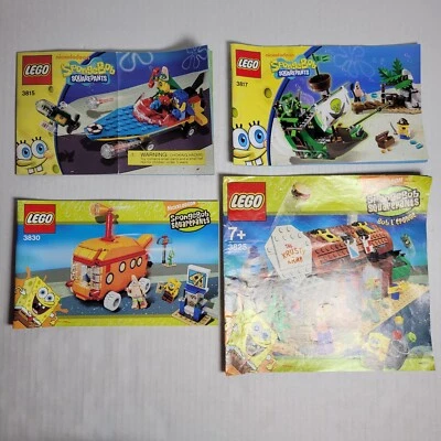 LEGO Lot of 4 SpongeBob Squarepants 3815 3817 3825 3830 Instruction Manuals ONLY - Image 1 of 4