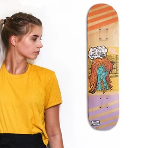 skateboard by @matdisseny - skate art recycled deck "Tattooed Girl" - Imagen 1 de 3