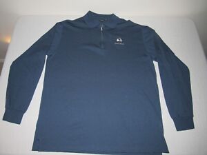 Boss Hugo Boss Men's Blue Long Sleeve Virgin Wool Golf Shirt Size 2XL Made Italy