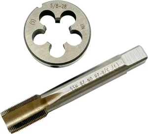 5/8-28 HSS Tap And Die Set, UN Machine Thread Tap And UNS Round Thread Die Right - Picture 1 of 6