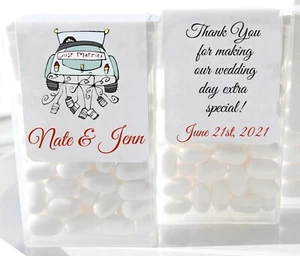 Just Married Car Wedding Favors Tic Tac Labels Wedding Tic Tac Candy Wrappers - Picture 1 of 1