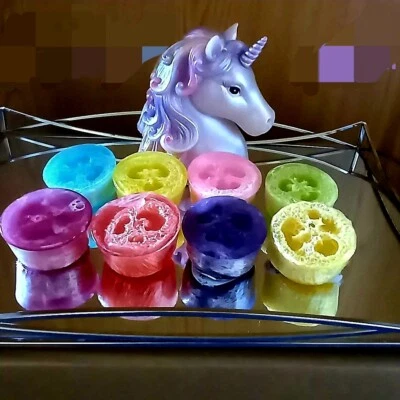 SALLY'S SOAP SHOP Bag of 2 Loofah Soap 75g, Christmas Gift, Soap Exfoliate Loofah Birthday Present