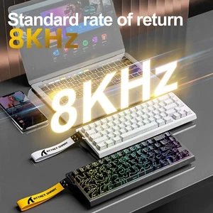 Teclado magnético para juegos ATTACK SHARK X68HE con cable disparador rápido 8 KHz retroiluminado RGB - Imagen 1 de 18