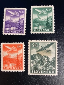 Slowakei 1939 Lot Flugpost Heinkel He 111 und He 116 postfrisch/Falz - Foto 1 di 2