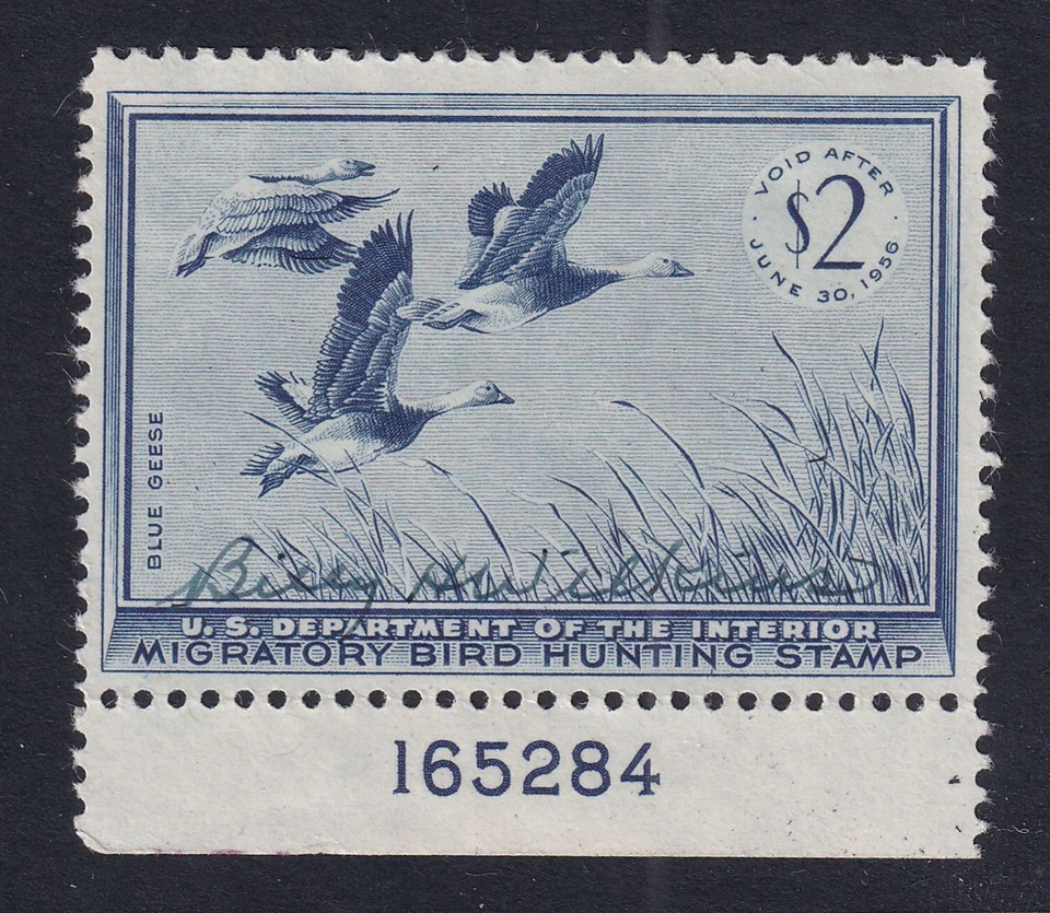 1955 Federal Migratory Bird Hunting Sc RW22 MNH plate number Hebert CV $125 (3H - Image 1 of 1