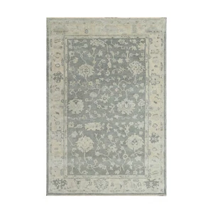 4 Fuß x 6 Fuß grau handgeknüpft traditionell türkisch Oushak Wolle Vorleger - Bild 1 von 9