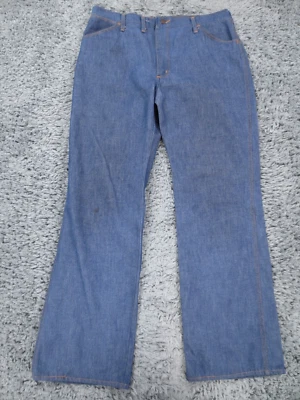 Jeans Vintage Rojo Kap Para Hombre 38x32 Azul Denim Mezcla Pierna Recta EE. UU. Garra Cremallera * Foto 1 de 4