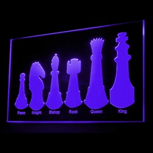230036 Chess Chequered surface Chequered Royal Display Neon Sign - Picture 1 of 7
