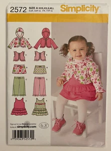 Simplicity pattern 2572 babies' jumper skirt pants hoodie and vest - Picture 1 of 2