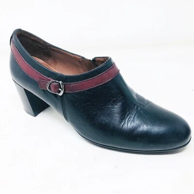 Hispanitas 黑色皮革高跟鞋西班牙。 41 码(美国 10 码) — 第 1/4 张图片