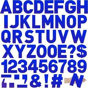 184 Pcs Large Vinyl Letters 6 Inch Big Font Alphabet Number and Symbol Blue - Picture 1 of 4