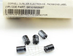 Nuevo Condensador Electrolítico Radial Cantidad 5 MALLORY 100uF 35V 3.5mm SK101M035ST - Imagen 1 de 6