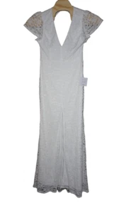 Braut-Maxikleid Lulus XL Your Hand in Mine weiß Spitze Flatterärmel - Bild 1 von 15