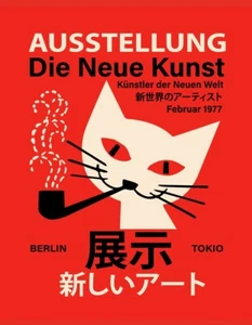 Berlin Tokyo Poster Japanese German Exhibition Cat Smoking Aluminum Sign 8"x10" - Picture 1 of 2