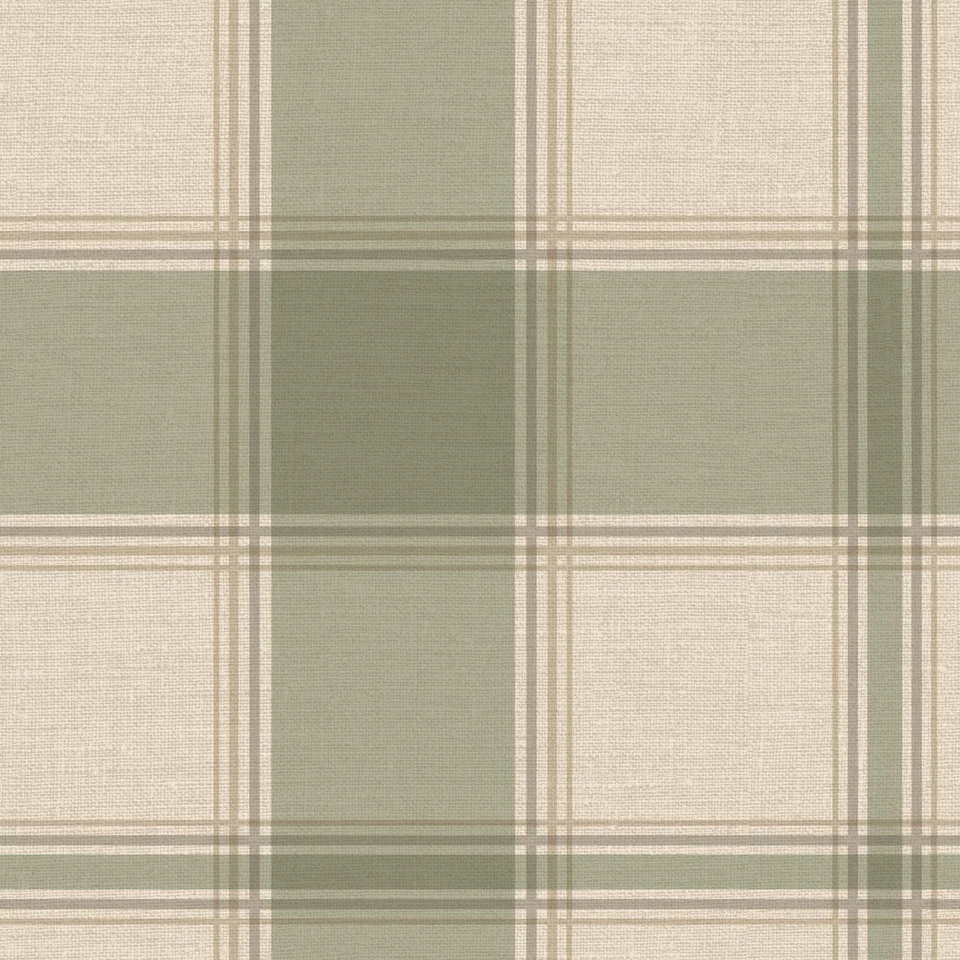 Papel Tapiz Texturizado De Vinilo Hessiano Verde Tartan Carmella Belgravia 7159