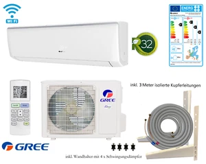 Split Klimaanlage GREE 9000BTU 2,5kW WiFi R32 Klimagerät 3m Komplettset - Bild 1 von 5