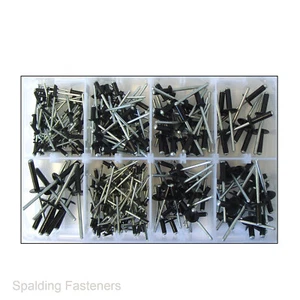 Verschiedene schwarze Standard & Flansch Popnieten - 3,2 mm 4,0 mm 4,8 mm - Bild 1 von 5