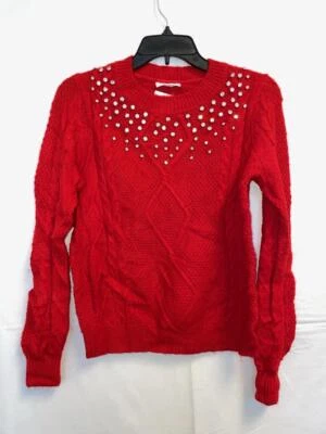 Suéter Charter Club adornado tejido con cable talla pequeña precio de venta sugerido por el fabricante $100 Foto 1 de 2