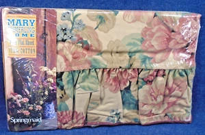 Ruffled Retro Cottage Mary Emmerling Home Springmaid 100% Cotton Twin Flat Sheet - Picture 1 of 2