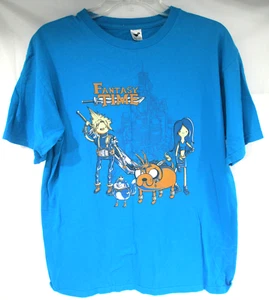 TeeFury Adventure Time Final Fantasy Style Finn Jake Turquoise M Men's T-Shirt - Picture 1 of 6