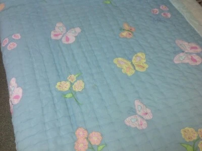 复古 Pottery Barn 儿童女孩棉布,被子,双,丝绸贴花 — 第 1/4 张图片