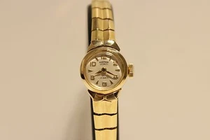 VINTAGE LUXURY SMALL CLASSIC GOLD PLATED LADIES MECHANICAL WATCH "ROAMER" 17 J. - Picture 1 of 12