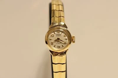 RELOJ MECÁNICO VINTAGE DE LUJO PEQUEÑO CLÁSICO CHAPADO EN ORO PARA DAMAS "ROAMER" 17 J. Foto 1 de 4