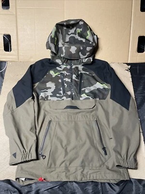 VOLCOM Mens Snowboard Snow - BRIGHTON PULLOVER JACKET - Green Camo Size Small - Image 1 of 4
