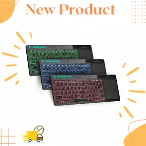 Rii K18 Plus Wireless 3-LED Color Backlit Multimedia Keyboard with Multi-Touch - Picture 1 of 10