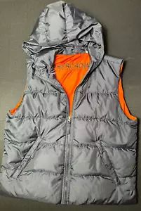 Abercrombie And Fitch BLACK Full Zip Down Puff Hooded Vest Medium Zip Pockets - Picture 1 of 9
