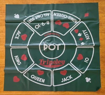 Tripoley Michigan rummy royal game mat sheet board vintage Green - Image 1 of 4
