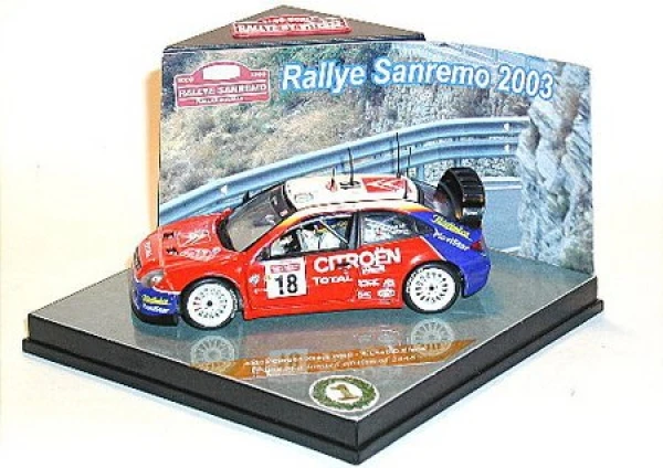 Citroen Xsara WRC No.18 Con Fahrerfiguren S.Loeb-D.elena Rallye San Remo 2003 - Immagine 1 di 1