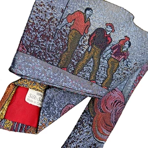 Giancarlo Tie Abstract Geometric Three Men Pattern Vintage Necktie Canada - Picture 1 of 5