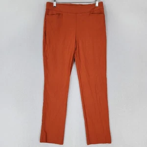 Chicos Pants Womens 4 Orange Tapered Slim Leg Pull On Mid Rise Casual Stretch - Picture 1 of 11