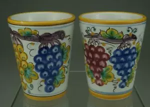 Vintage Pair Decorative Modra Slov Ludova Majolika Majolica Cups Slovakia QB4 - Picture 1 of 4