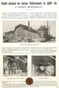 AUXEY-DURESSES ( 21 ) ANCIENS ETS JH LEROY / DISTILLERIE / ADP 1923 - Foto 1 di 1