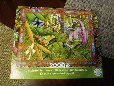 Rompecabezas completo Ceaco #43501 "DELIGHTFUL RAINFOREST" 2000 piezas 38,5"x 26,5" Foto 1 de 4