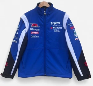 Suzuki Collection Men's Full Zip Blue Black Racing Jacket Convertible Gilet - S - Picture 1 of 22