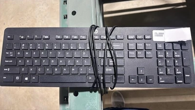 Genuine HP USB Slim Keyboard KBAR211 US Black 803823-001 803181-001 - Image 1 of 3