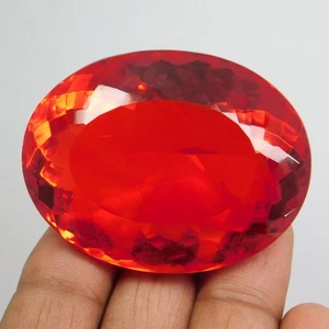 Piedra preciosa superior ovalada de ópalo de fuego mexicano natural de calidad AAA 346,80 quilates - Imagen 1 de 14