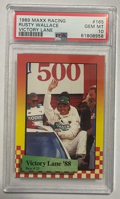 RUSTY WALLACE 1989 MAXX RACING CARD #165 PSA 10 gem NASCAR GRADED - Image 1 of 2