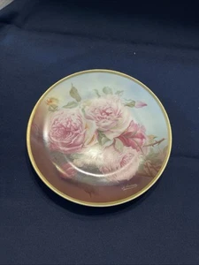 Antique Bavaria Hand Painted Artist Signed Porcelain Plate 9" Gold Trimmed - Picture 1 of 6
