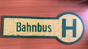 BAHNBUS - ORIGINAL SCHILD - DEUTSCHE BUNDESBAHN - HALTESTELLE - Bild 1 von 3
